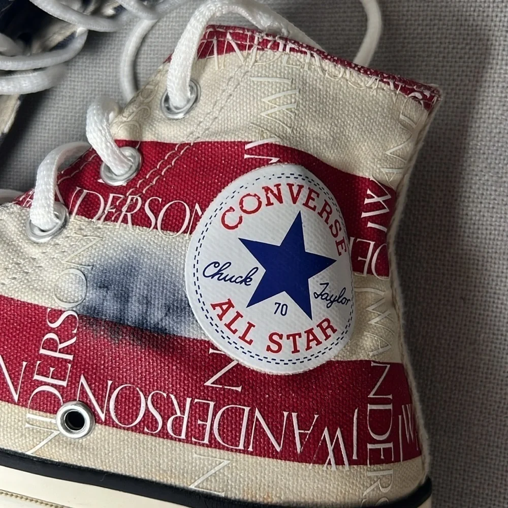 Converse Chuck 70 HI JW Anderson Americana Mood Indigo/Garnet platform sneakers - Picture 6 of 8